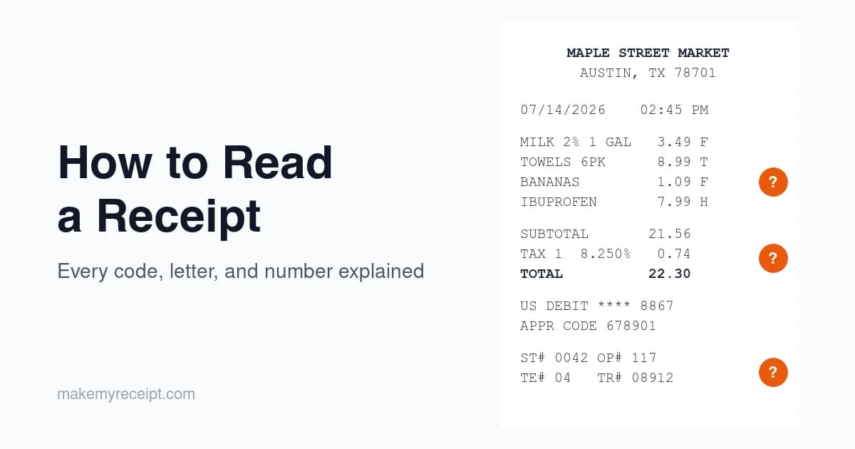 How to Read a Receipt: Every Code and Letter Explained